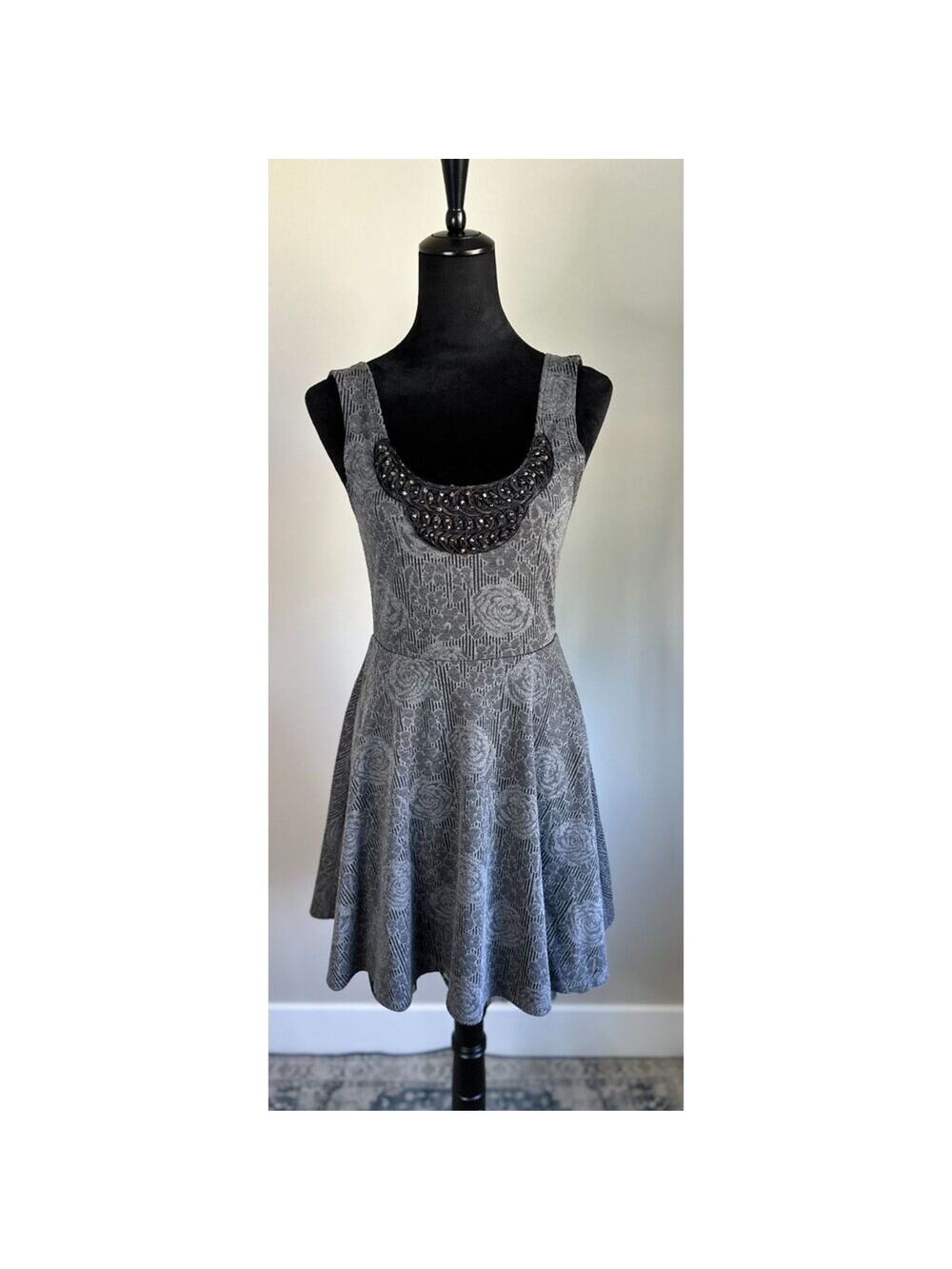 FREE PEOPLE Rock Princess Jacquard Skater Mini Dress Size S